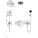 Round Shape designed 3 function solid brass thermostatic wall mounted concelad shower set with large size control board and angle adjustable top shower