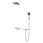 Round Shape designed 3 function solid brass thermostatic wall mounted concelad shower set with large size control board and angle adjustable top shower