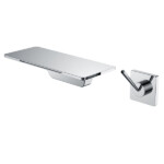 Wall Concealed Solid Brass Water Fall Outlet designed Basin Faucet with storage shelf
