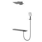 3 function solid brass thermostatic wall mounted concealed shower set with large top shower